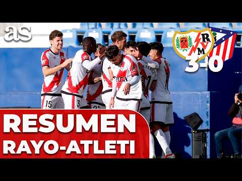 RESUMEN y goles del RAYO VALLECANO 3 - ATLÉTICO DE MADRID 0: BOCHORNO de los de SIMEONE en BUTARQUE