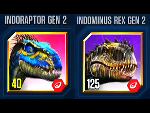 BATTLE STAGE LEVEL 99+ INDORAPTOR GEN 2 VS INDOMINUS REX GEN 2 | JURASSIC WORLD THE GAME