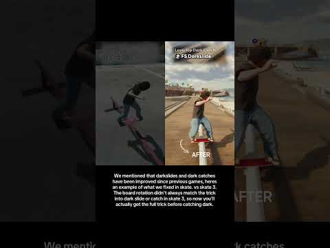 Here’s a side by side of how we’ve improved darkslides &amp; dark catch from skate 3. See description.