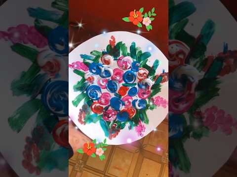 Easy painting technique💐#ytshorts#viral#arts#painting#acrylic#trendingshorts#rosepaint, subscribe🥹