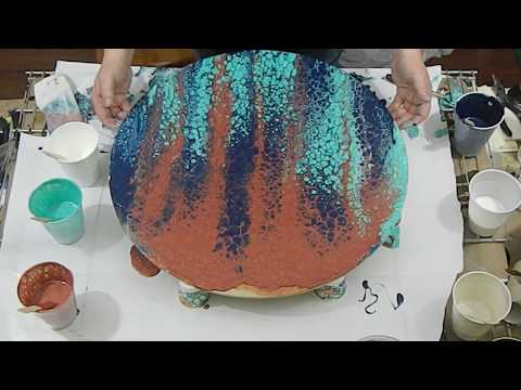 (112) Huge Swipe with Copper!!! Acrylic Pouring Video