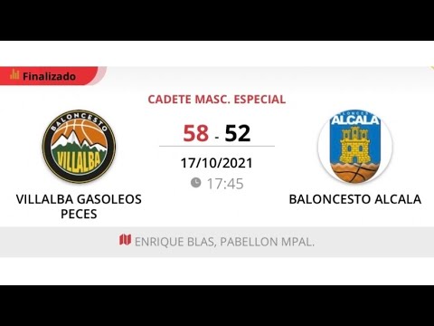 Cadete masc A VILLALBA GASÓLEOS PECES - BALONCESTO ALCALÁ