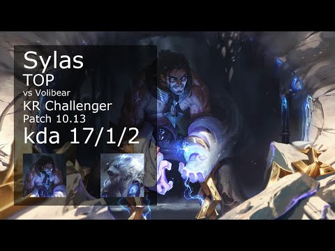 Sylas Top vs Volibear - KR Challenger 17/1/2 Patch 10.13 Gameplay // [롤] 사일러스 vs 볼리베어 탑