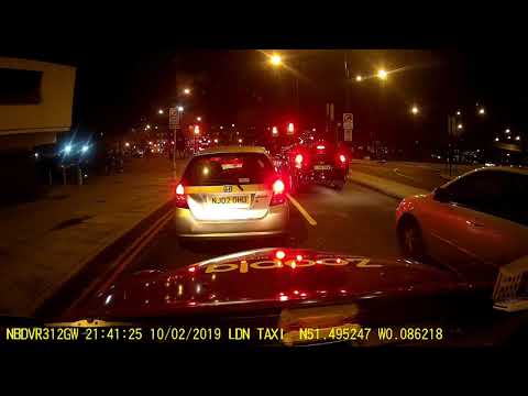 Addison Lee driver not knowing which lane he wants to be in.