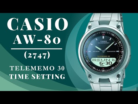 How to setting time Casio AW-80 (2747) Telememo 30 Time setting #watchservicebd