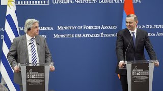 Remarks of Acting Foreign Minister Armen Grigoryan during the joint press statement with Foreign Minister of Uruguay Francisco Bustillo