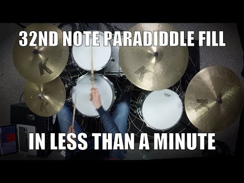 32nd Note Paradiddle Fill in less than a Minute - Daily Drum Lesson