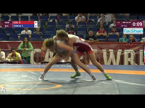 1/8 WW - 56 kg: A. SZEL (HUN) df. T. TENEVA (BUL) by VSU, 10-0