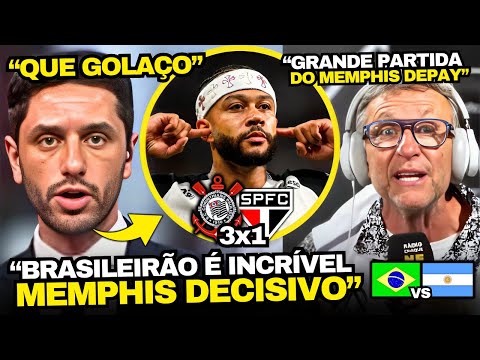 Argentine TV and Neto surrendered to Memphis Depay in Corinthians 3-1 São Paulo
