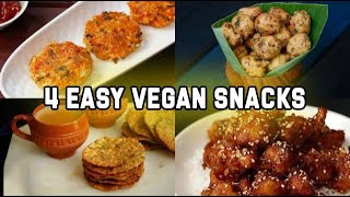 4 Easy Vegan snacks | Vegan Recipes | Snack Recipe
