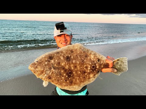Fluke Fishing From Shore - Covering Beach to Find the Prize!