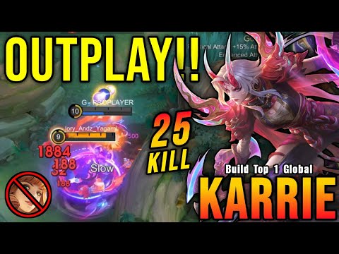 25 Kills!! Monster Sidelane Karrie Outplay The Enemies!! - Build Top 1 Global Karrie ~ MLBB