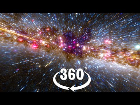 VR 360 Space Journey out of our solar system at faster than light speed video for virtual reality