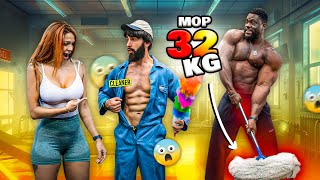 ELITE Powerlifter ANATOLY’s 32kg Mop Prank 🏋️‍♂️😂 Anatoly SHOCKS Every Girl at the Gym