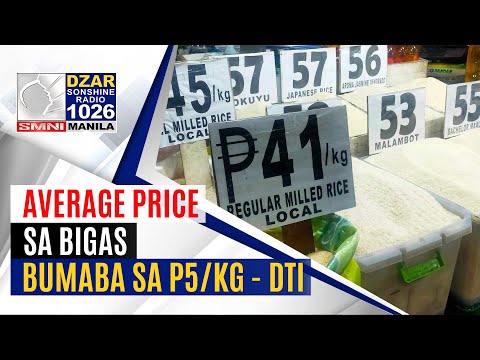 #SonshineNewsblast: Average price sa bigas, bumaba sa P5/kg – DTI