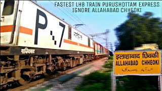 preview picture of video 'FASTEST Purushottam Express Ignoring Allahabad Chheoki At Mps Action Lead By GZB WAP7'