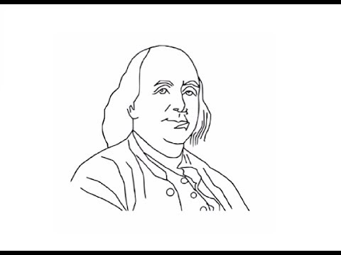 How to draw easy Benjamin Franklin face drawing step...