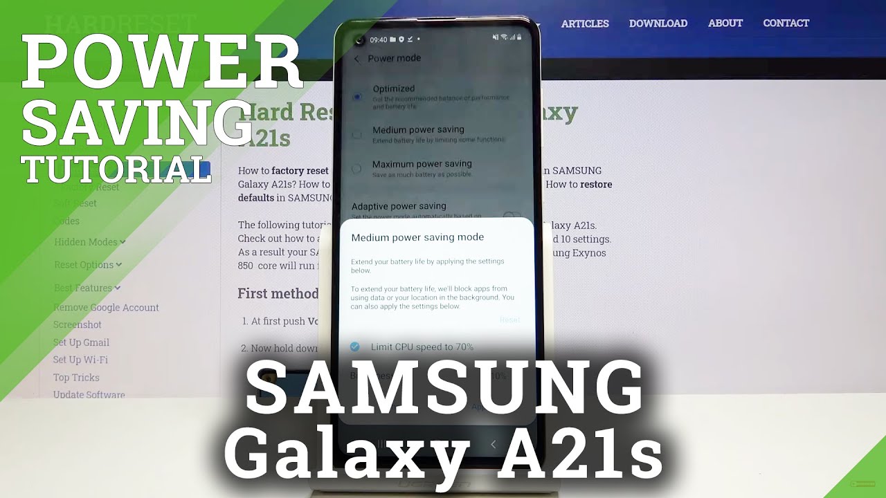 How to Enable Power Saving Mode in SAMSUNG Galaxy A21s - Extend Battery Life