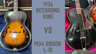 Video thumbnail for How does a 1936 Recording King Archtop (made by Gibson) stack up to a 1934 Gibson L-10? by That Rhythm Man Guitars