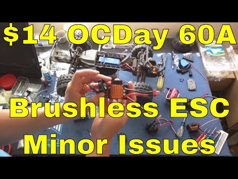 Budget $14 OCDay Brushless 60A Waterproof ESC, Heatsink Not Flush, Minor Quality Issues