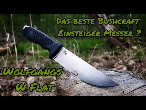 Odenwolf  W Flat das beste Messer für Bushcraft Einsteiger ? Schnitztest , Holz Spalten , Feuerstahl