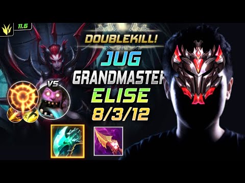 GrandMaster Elise JUG vs Dr. Mundo - 천상계 정글 엘리스 템트리 룬 밤수 집공 エリス Элиза 蜘蛛女皇 伊莉絲 - LOL KR 11.5