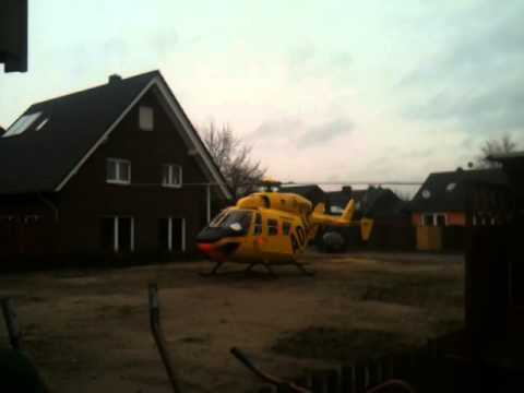 Abflug ADAC Hubschrauber Christoph Westfalen D-HSFB Start Mettingen 01.02.2014