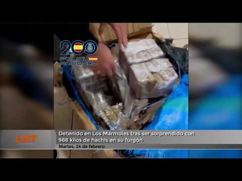 "Pillado" en Los Mármoles con casi una tonelada de hachís oculta en su furgón