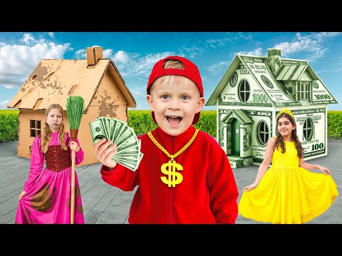Oliver & Rich vs Poor vs Giga Rich Playhouse Challenge
