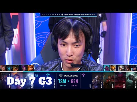 TSM vs GEN | Day 7 Group C S10 LoL Worlds 2020 | TSM vs Gen.G - Groups full game
