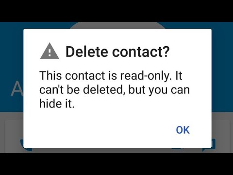 This Contact Is Read Only. It Can't Be Deleted. Problem Solved