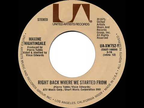 1976 HITS ARCHIVE: Right Back Where We Started From - Maxine Nightingale (a #1 record--stereo 45)