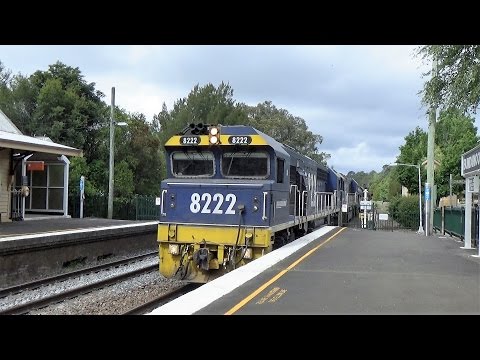 8222 and 8218 pass Bundanoon with 2333N empties from Maldon