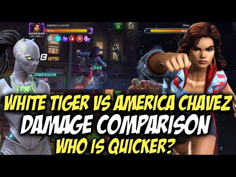 White Tiger Vs America Chavez Damage Comparison | Best Mystic 7*s? | Marvel Contest Of Champions