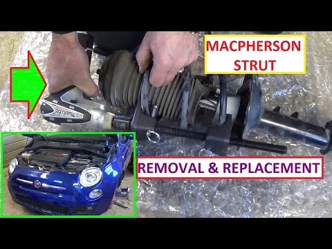 Macpherson Strut Assembly  Removing and Replace Strut and Spring FIAT 500 and other Cars