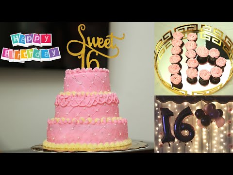 Sweet 16 Birthday cake / Homemade  / birthday cake  decorating ideas #Malinisignature