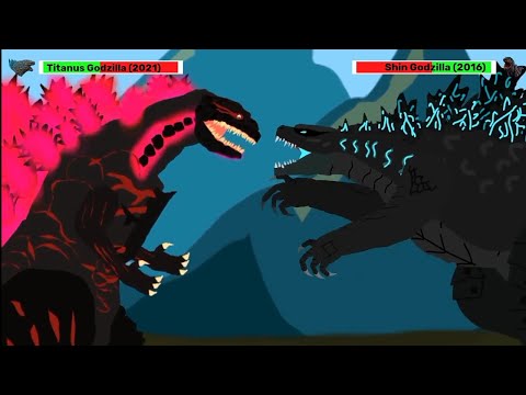[DC2] Titanus Godzilla 2021 vs Shin Godzilla 2016 | ANIMATION with healthbars