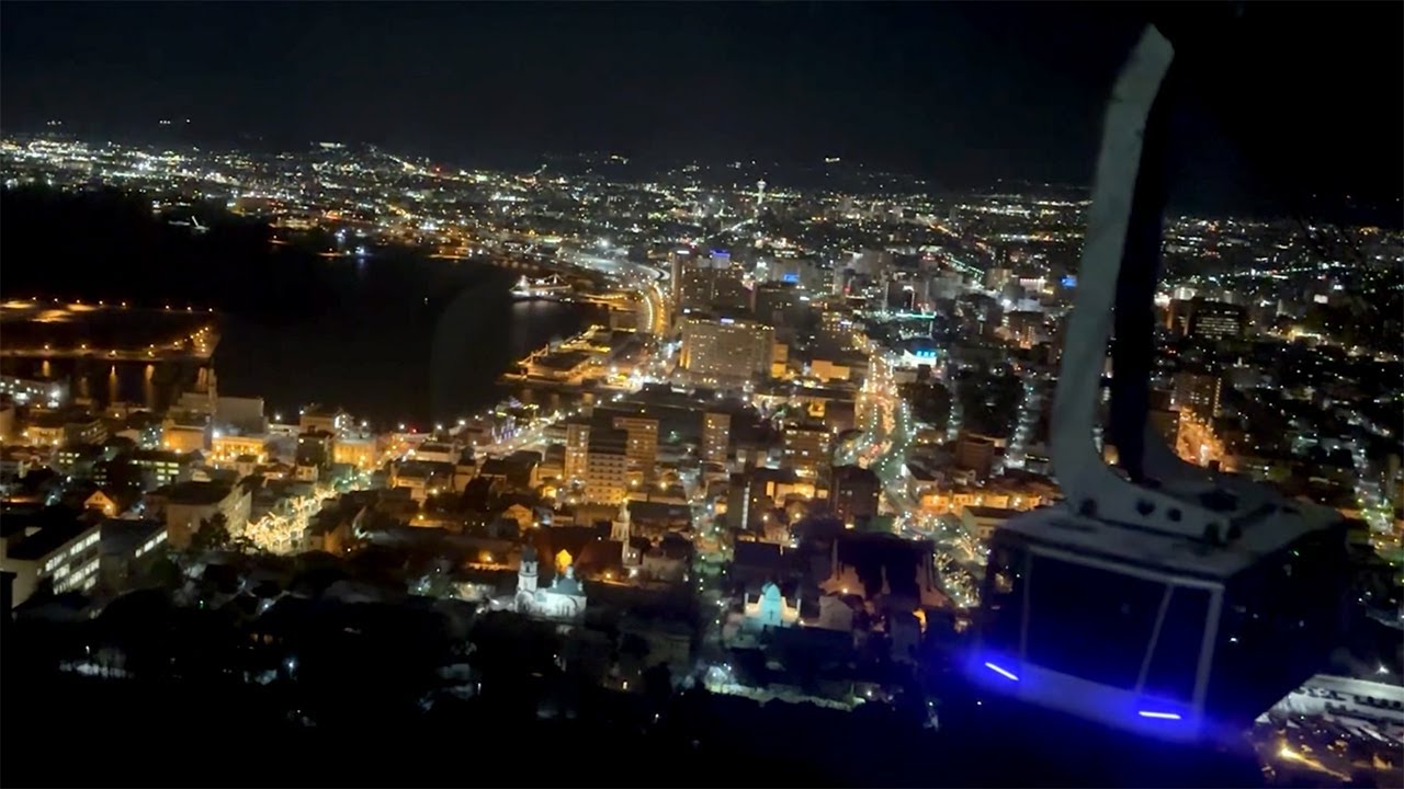 函館 100万ドルの夜景　ロープウェイ下山　日本三大夜景
