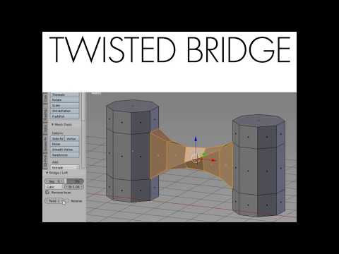 Daily Blender Tip 60 - Twisted Bridge With LoopTools Add-On