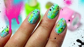 EASY Speckled Graffiti Nails ♥ NO TOOLS NEEDED!
