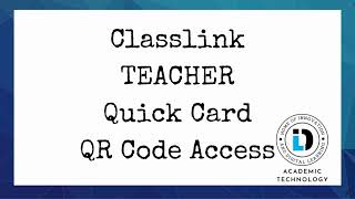 NISD ClassLink Quickcards: TEACHER How to Video