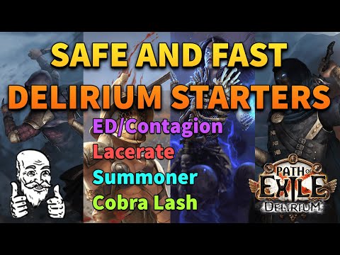 Path of Exile 3.10 Delirium SAFE and FAST Starter Builds!