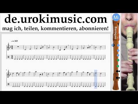 Blockflöte Lernen B. Besame Mucho Tabulatur Teil#1 Übungen um-b995