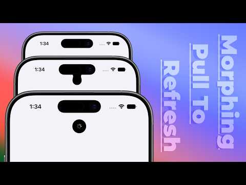 Gooey Morphing Pull To Refresh Using SwiftUI | Dynamic Island | Custom Pull To Refresh | Xcode 27 thumbnail