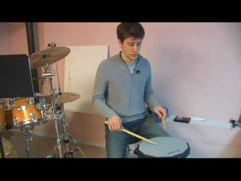 Schlagzeug: Halben Zug komprimieren, Akzent beim 3. Schlag