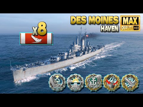 Excellent Des Moines game on map Haven - World of Warships