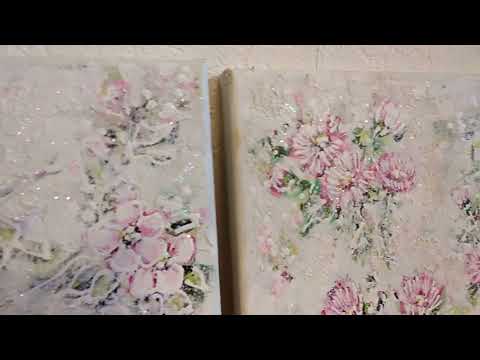 SHABBYCHIC BLUMENBILDER 🌼🌸 Acrylmalerei Christiane Schwarz 🌺🌷 mit Glitter und Strukturpaste 🌹flowers