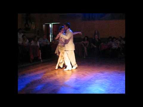  Paula Ballesteros  and  Alejandro Hermida  are  dancing  to  the  milonga  "  Milonga Sentimental  "  by  Francisco Canaro