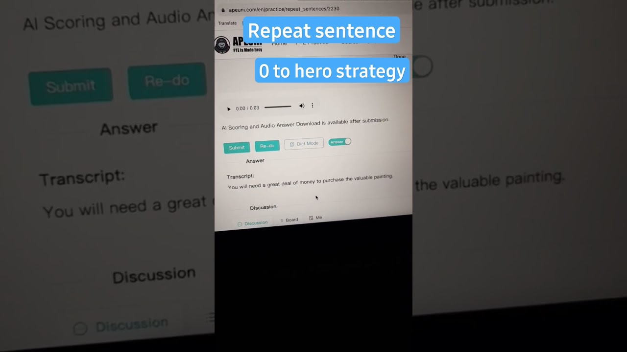 PTE Repeat Sentence Zero To Hero Strategy  #pte #repeatsentence