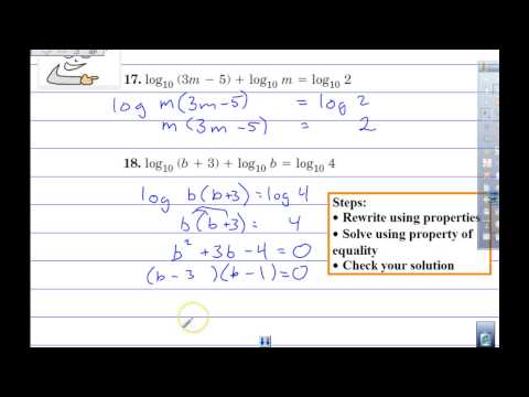 2014.02.03 Logarithm Equaitons